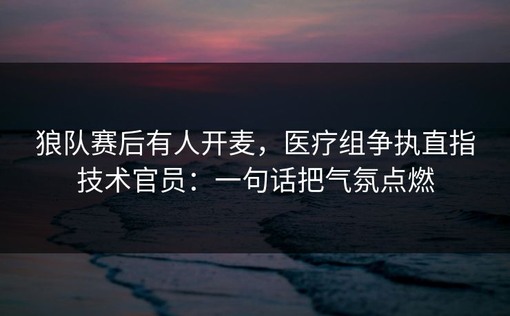 狼队赛后有人开麦，医疗组争执直指技术官员：一句话把气氛点燃
