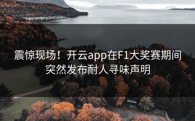 震惊现场！开云app在F1大奖赛期间突然发布耐人寻味声明